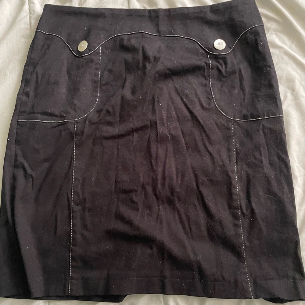 e.c. star Punk Black pencil skirt with button trim Sz XL